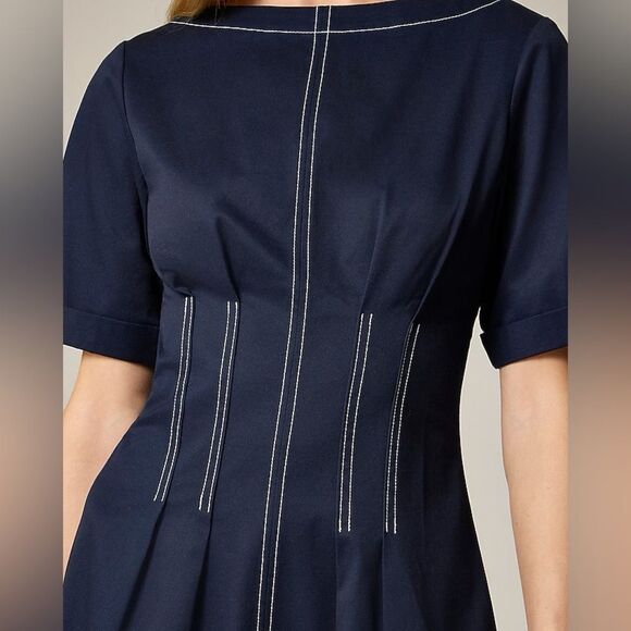 NWT J CREW Short-sleeve pintuck midi dress in stretch twill - Picture 6 of 7